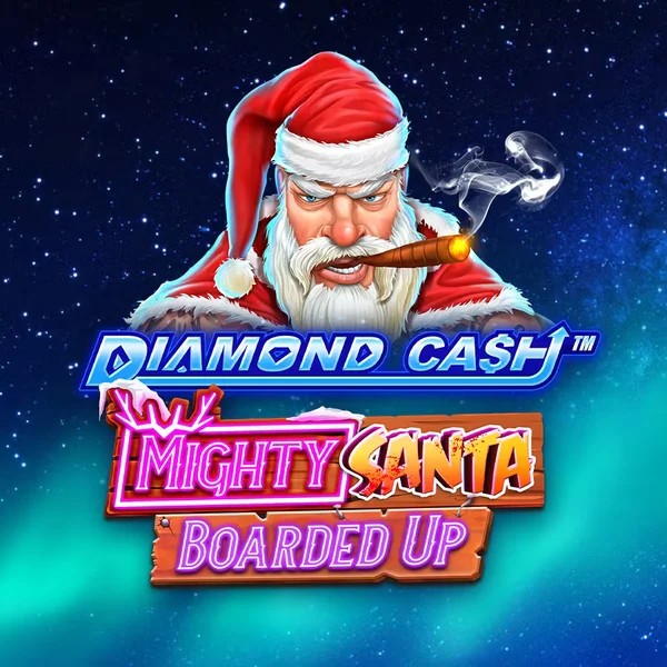 Diamond Cash Mighty Santa Boarded Up slot visual from Greentube available on duckdicecasino.ca